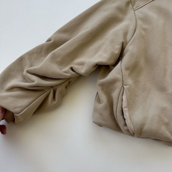 Anthropologie Pilcro Bubble Bomber Jacket XS Oversize Beige Full Zip $138 - Picture 5 of 10